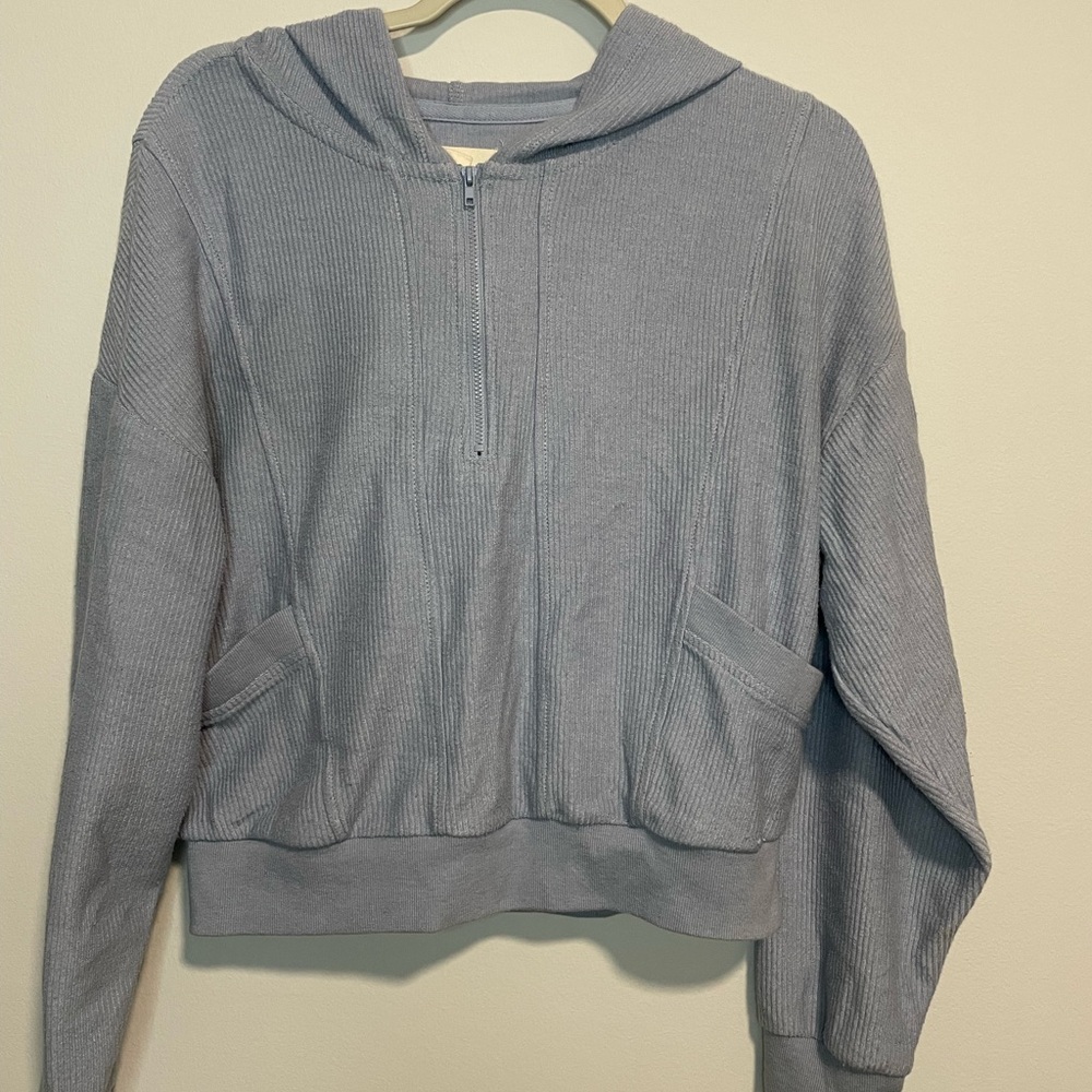 Juniors Cropped Blue Hoodie